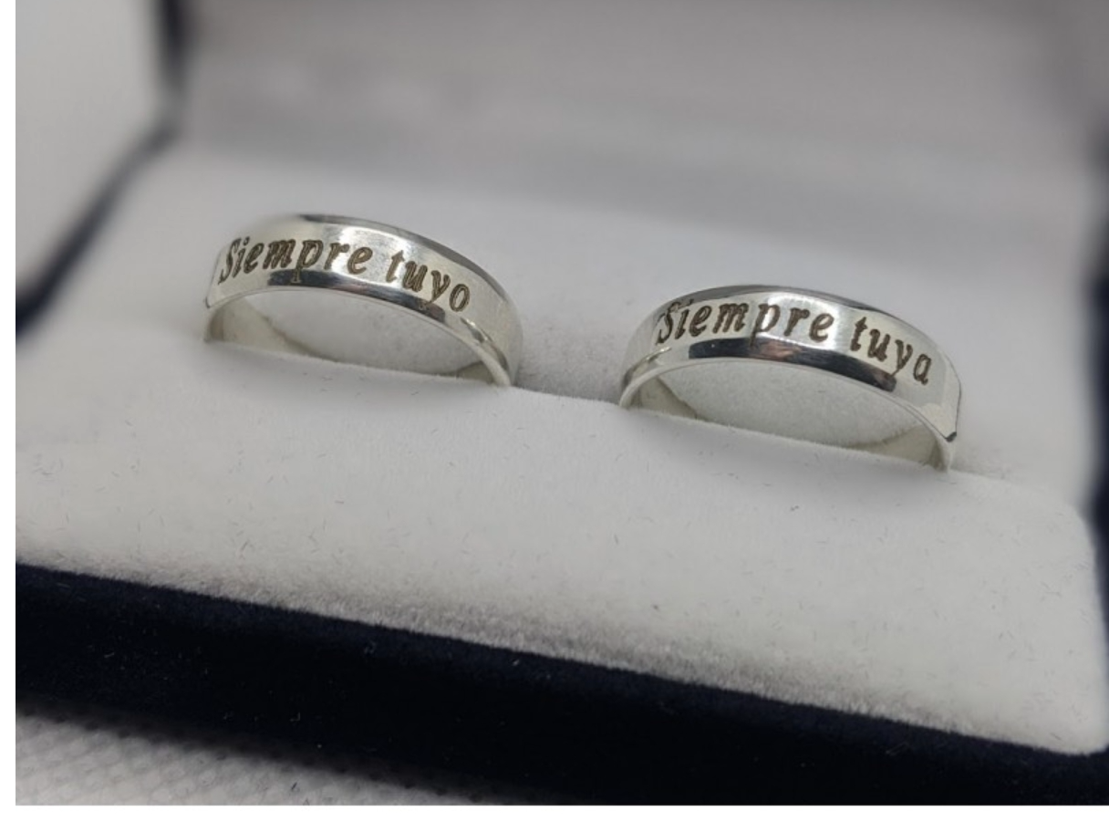 Alianzas de plata 925 5mm con grabado exterior