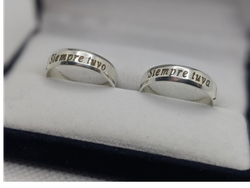 Alianzas de plata 925 5mm con grabado exterior