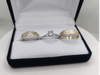 Alianzas de plata 925 rayadas con cintillo