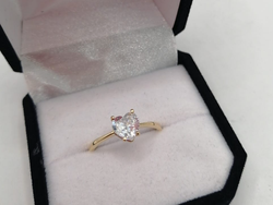 Anillo Cintillo Oro 10K Corazón