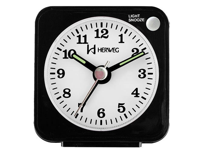 2510 Despertador  Quartz Herweg Movimiento Continuo Silencioso Con Luz, Alarma acendente  y Repeticion (Copia)