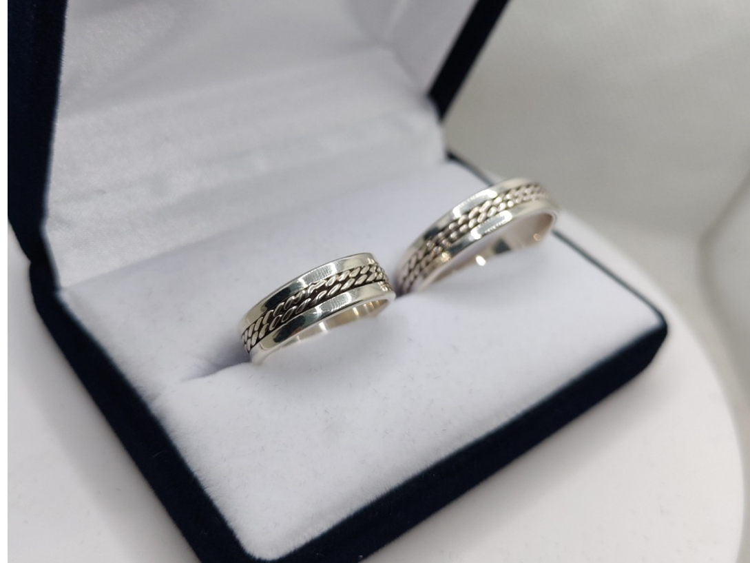 Alianzas de plata 925 doble trenza