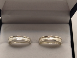 Alianzas Plata 925, arenadas, 4.5 mm con Grabado de obsequio