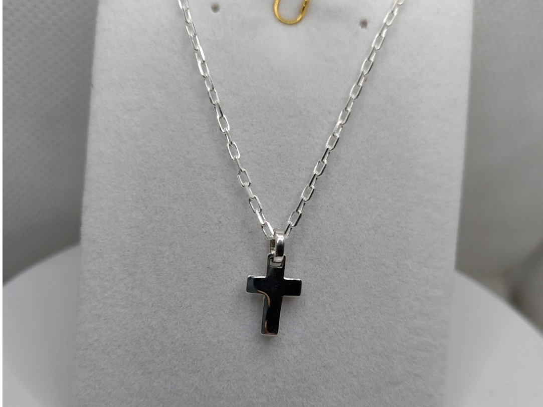 CADENA Y CRUZ PLATA  925 NIÑO / JOVENCITO #1