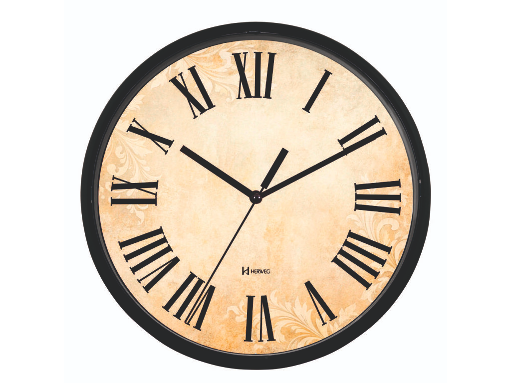 Reloj pared Herweg 660145-Negro 26cm