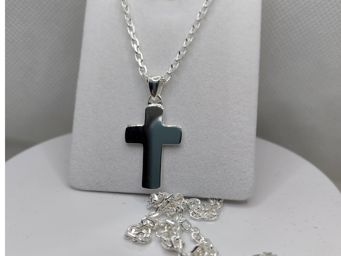 CADENA Y CRUZ Plata 925 #5  Hombre