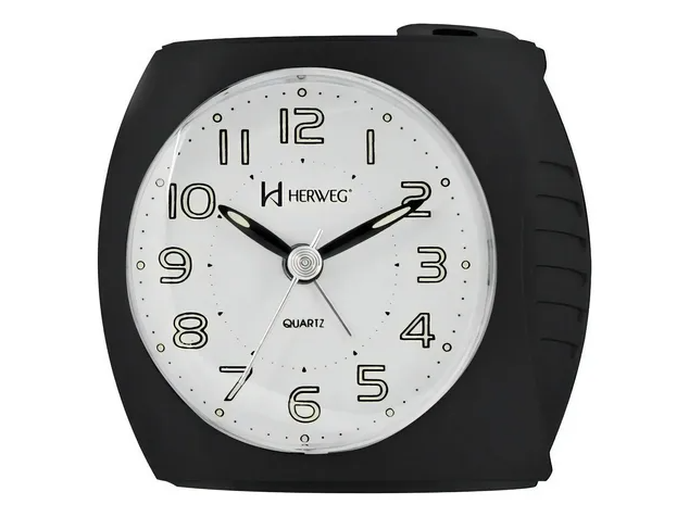 2586 Despertador Quartz Herweg Con Luz,Movimiento Silencioso y Repeticion