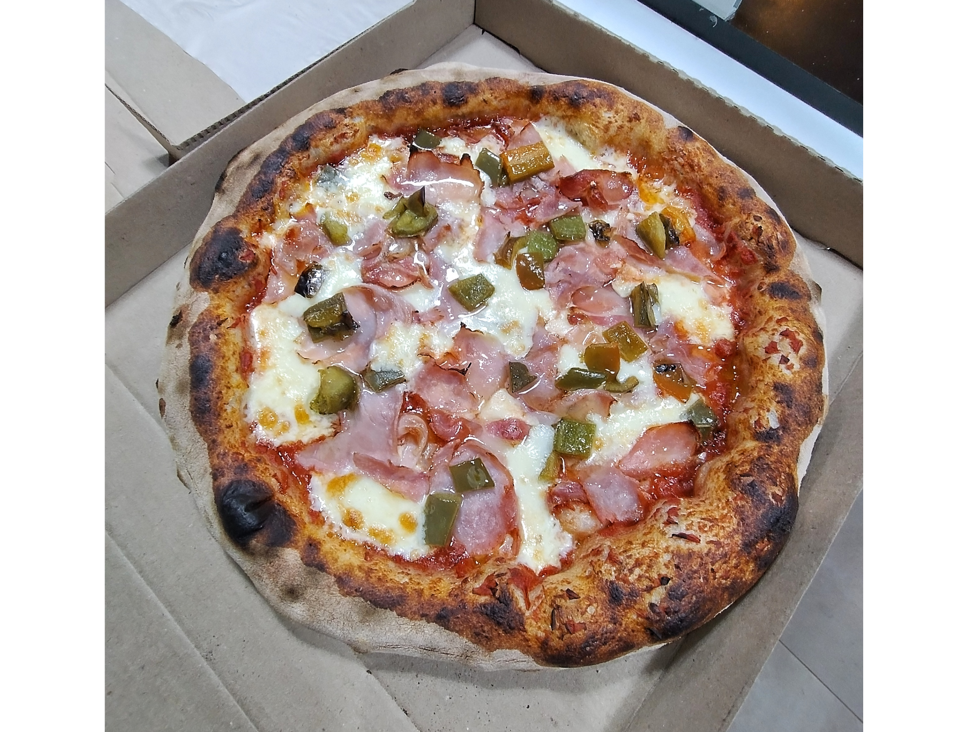 PANCETA , JAMON Y MORRON