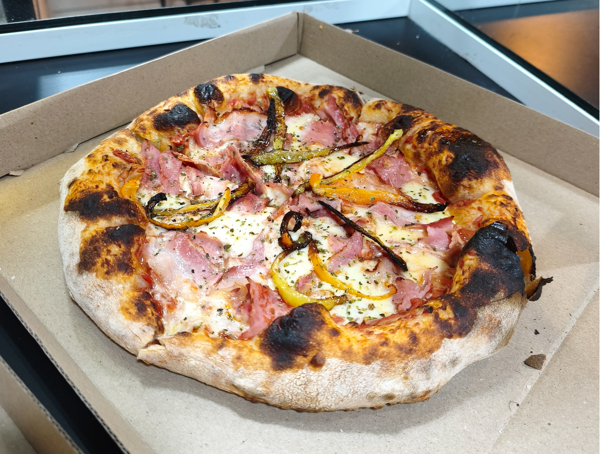 PANCETA JAMÓN Y MORRÓN ASADO