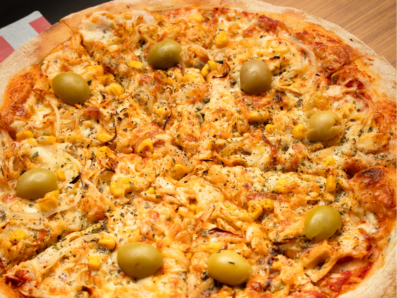 Pizza de pollo a la crema