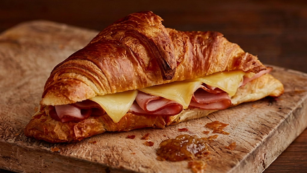 Medialuna con jamon y queso