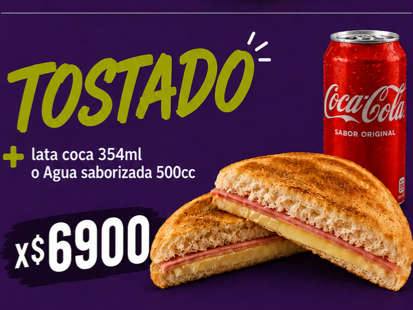 TOSTADO + Agua Saborizada 500cc