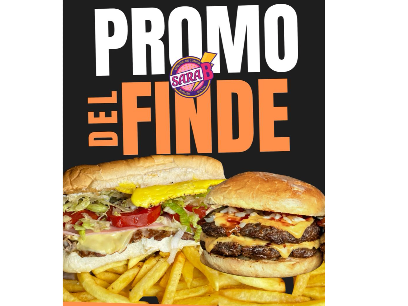 LOMO CLÁSICO + burgers Doble cuarto de libra + papas fritas