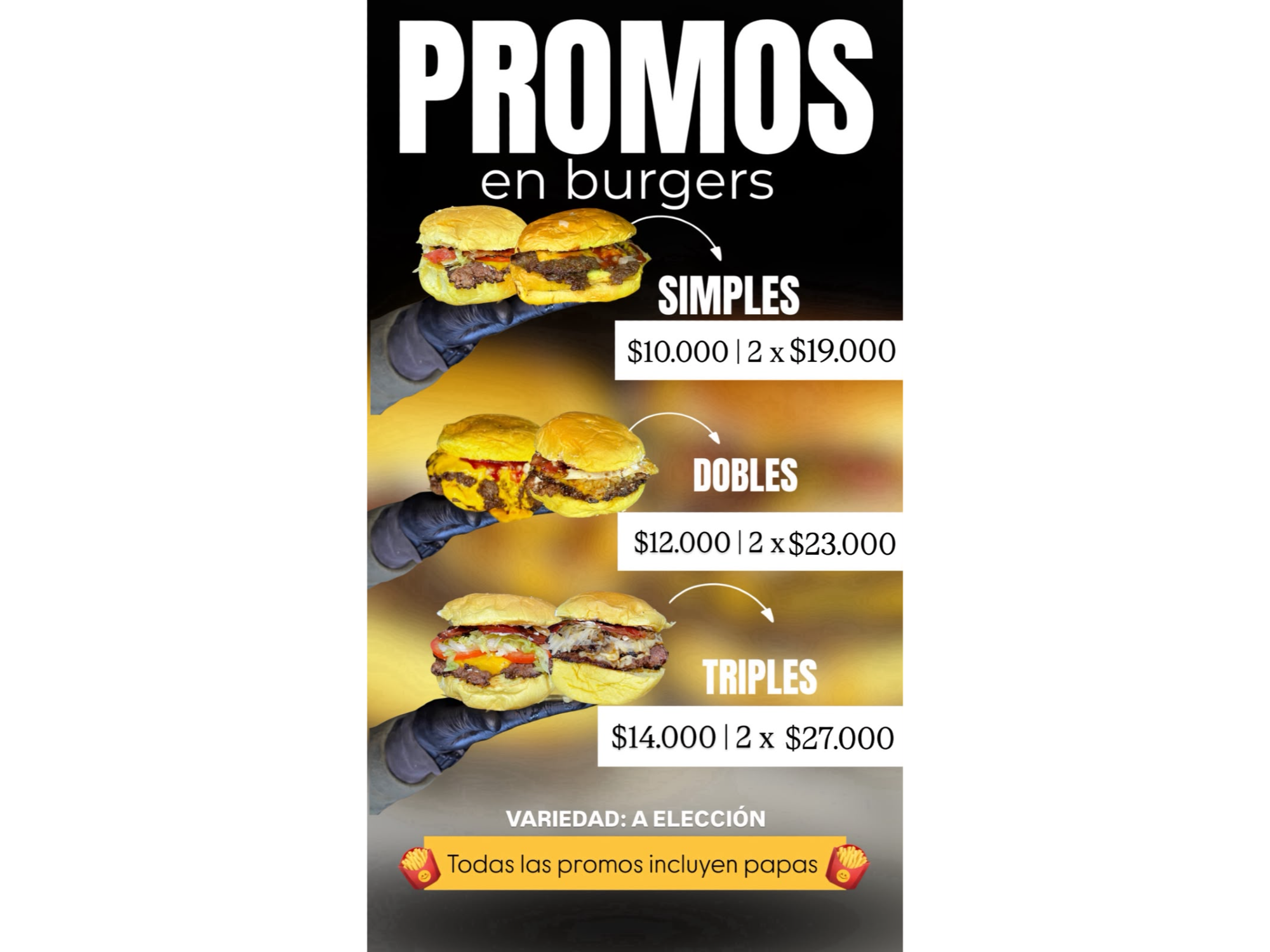 2 SARABURGERS A ELECCION!!!