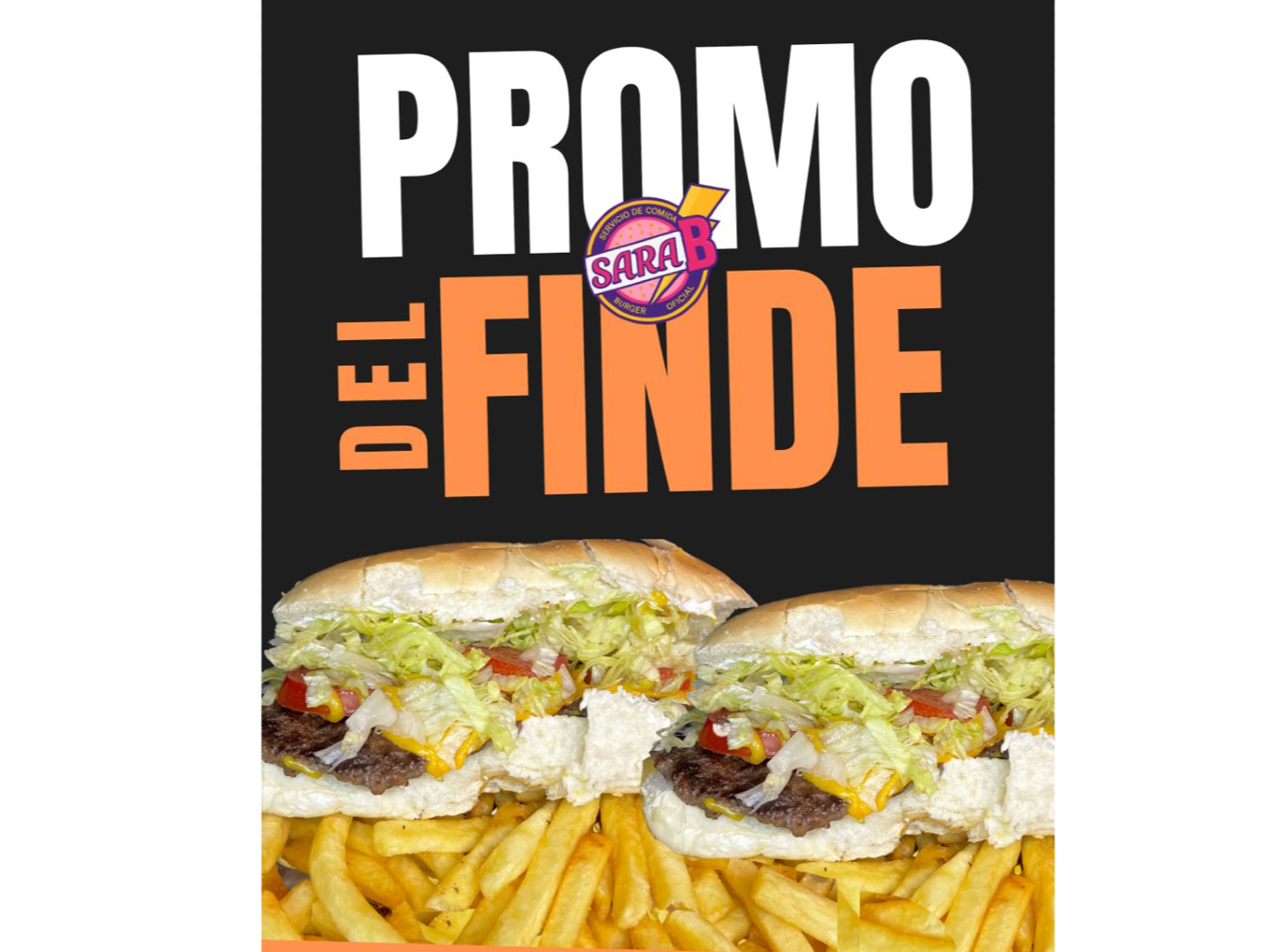 4 hamburlomo (saraduos) + papas fritas