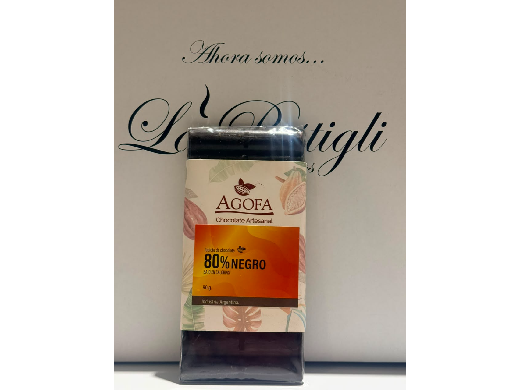 Tableta de chocolate 80% negro bajo en calorias