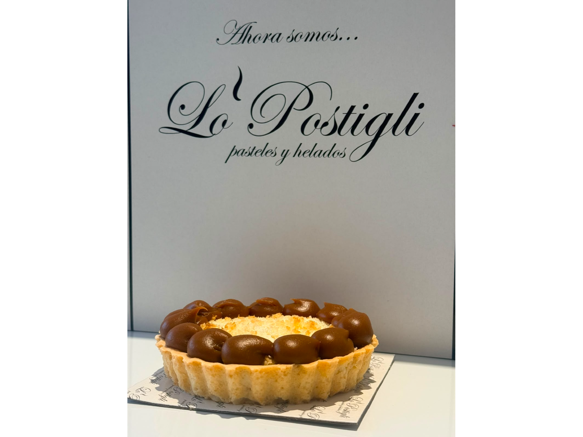Tartin de coco y dulce de leche de Lo postigli Valle Escondido