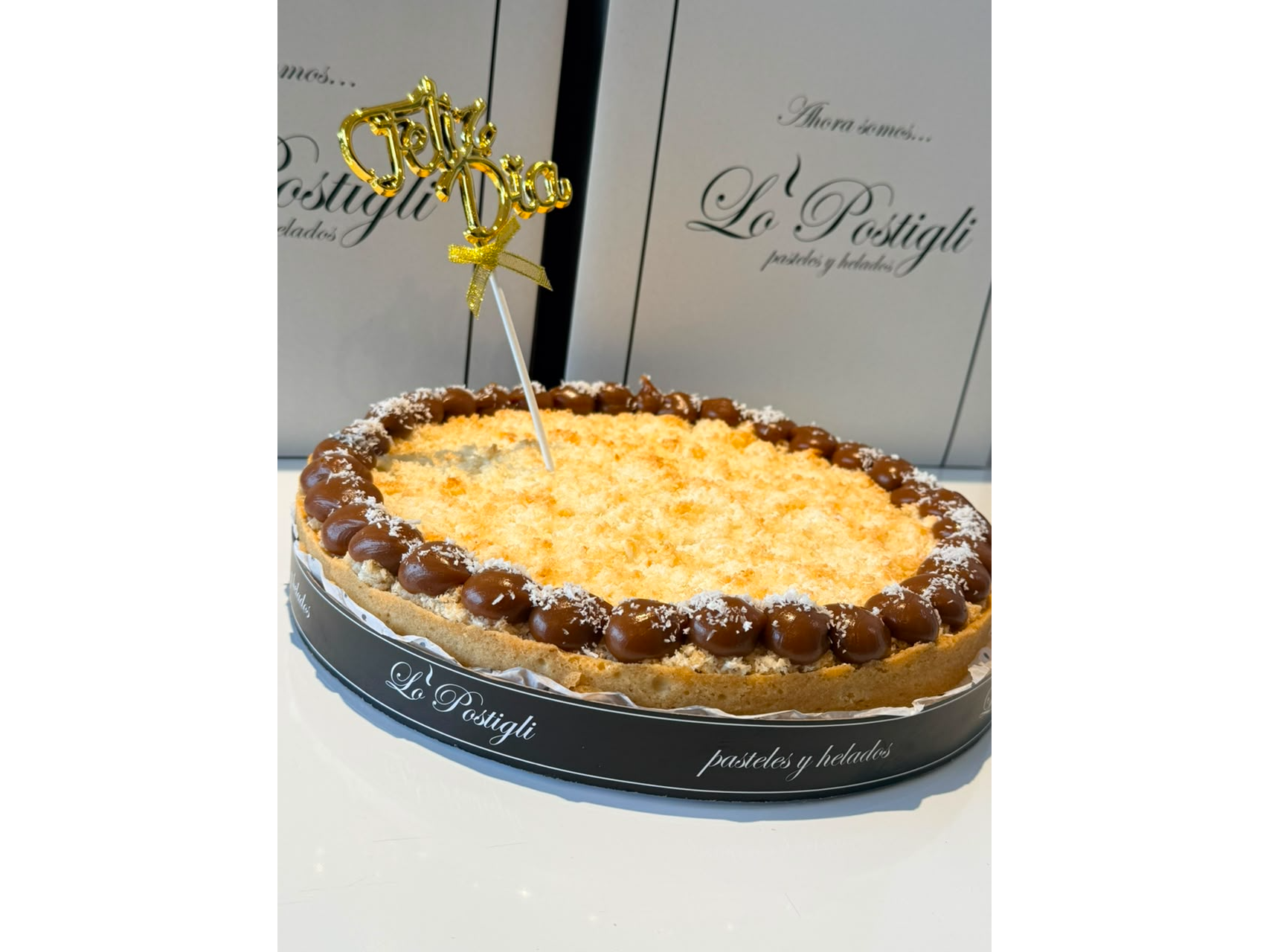 Tarta de coco y dulce de leche