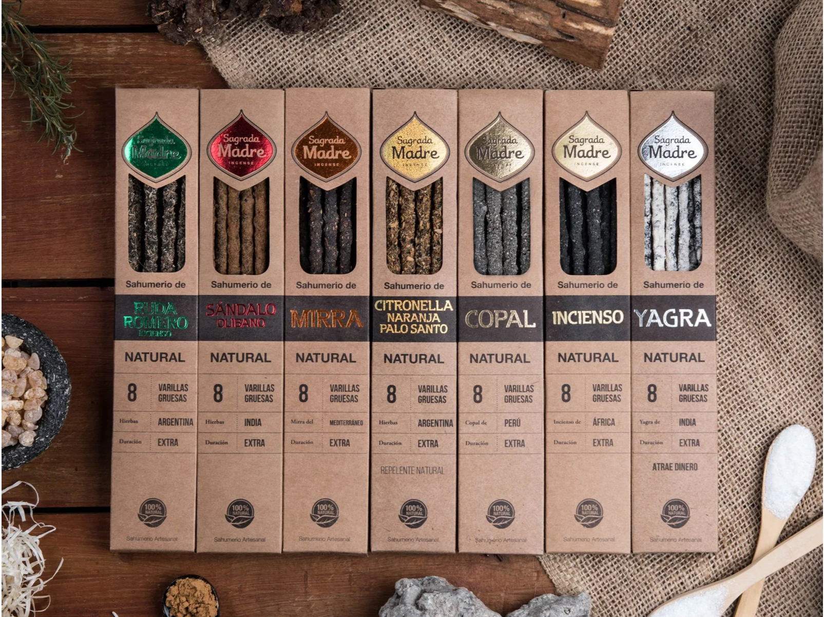 EUCALIPTO - LAUREL - CEDRO -LINEA HIERBAS- (9 varillas)