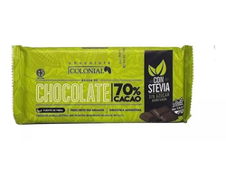 Chocolate "Colonial" negro 70% cacao sin azúcar con stevia en barra - 100 Grs.