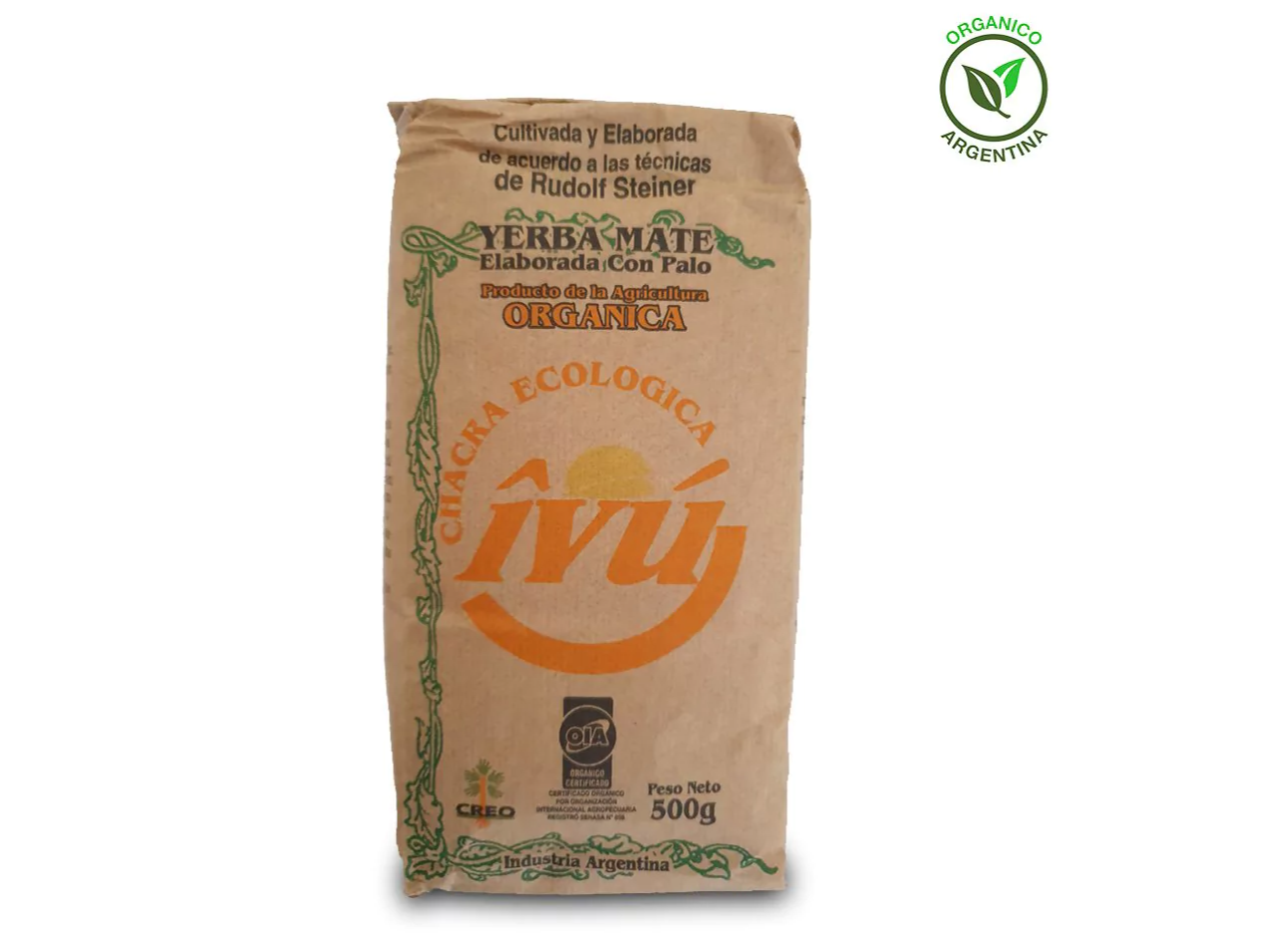 Yerba Mate "IVU" Biodinámica Orgánica 500 grs