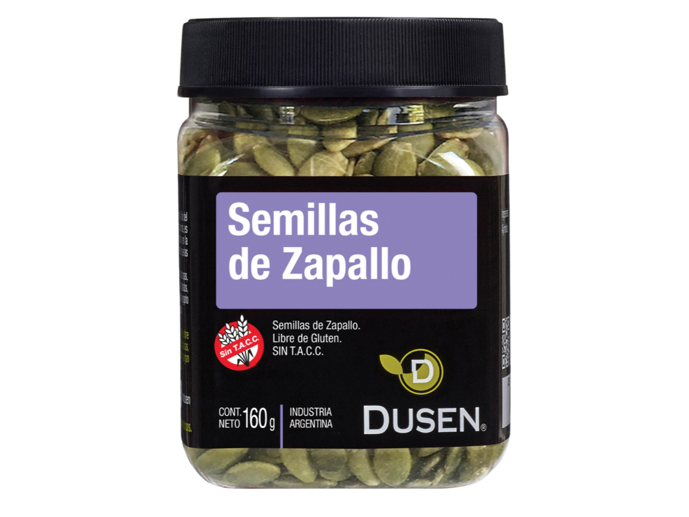 Semillas de Zapallo "Dusen" Sin TACC - Pote de 160 Grs.