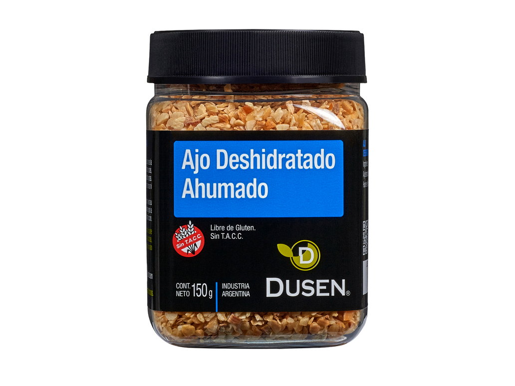 Ajo Deshidratado Ahumado "Dusen" Sin TACC - Pote de 150 Grs.