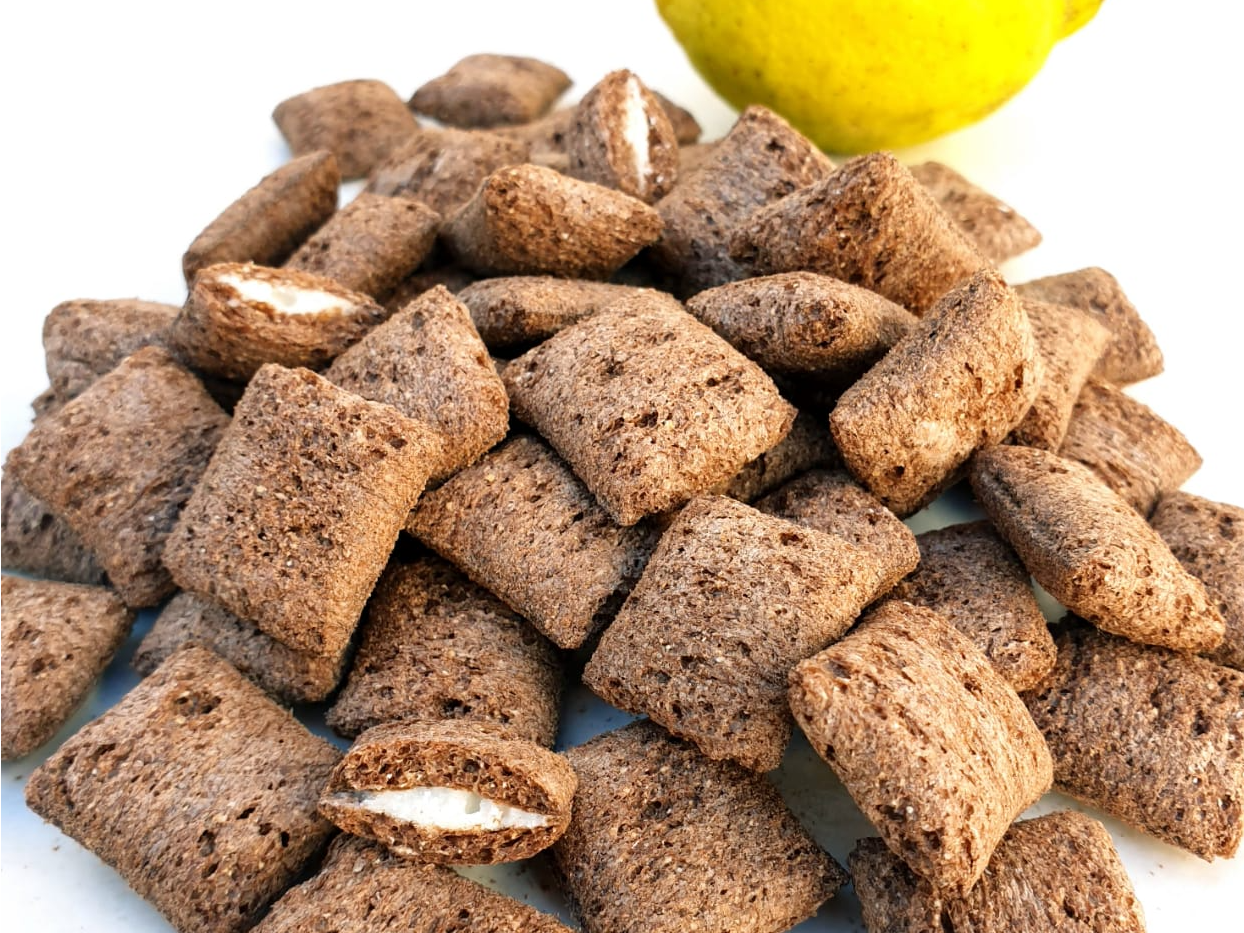 Almohaditas de cereal de chocolate con relleno de Limón "Granix"