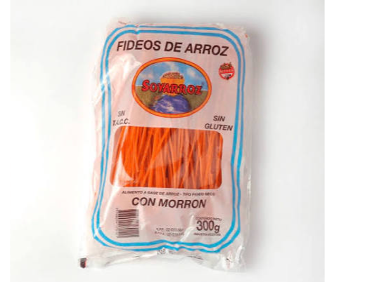 Fideos arroz Morrón x 300 grs. - SoyArroz