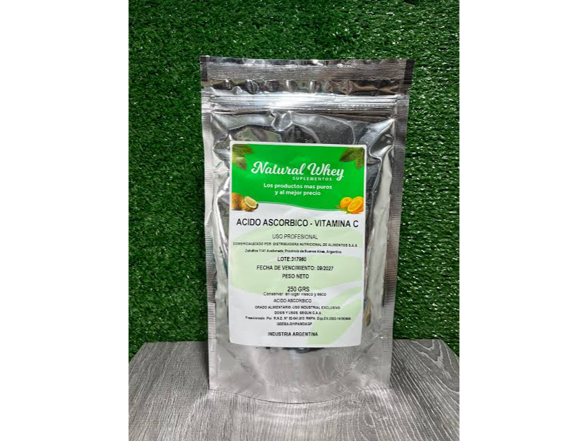 Suplemento Natural Whey - Ácido Ascórbico - Vit.C, en polvo natural x 250g