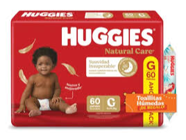 HUGGIES NATURAL CARE G x60 + TOALLITAS 4en1 x 48 PAÑOS