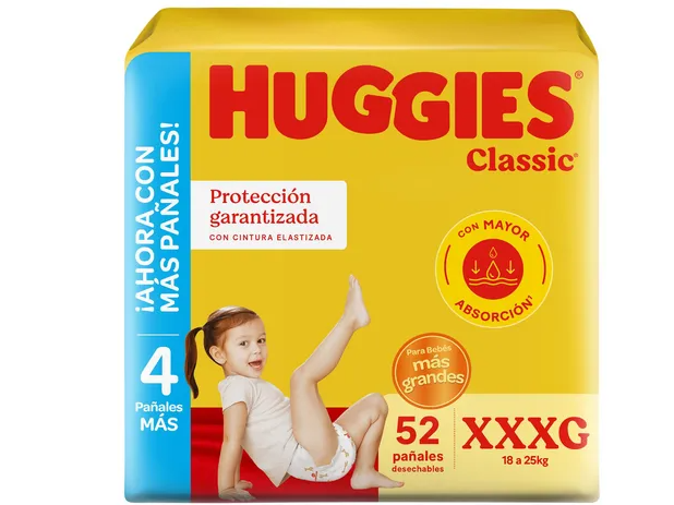 HUGGIES CLASSIC TALLE XXXG x 52 U.