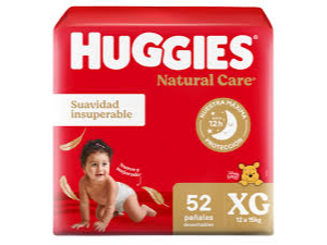 HUGGIES NATURAL CARE TALLE XG X 52 U.