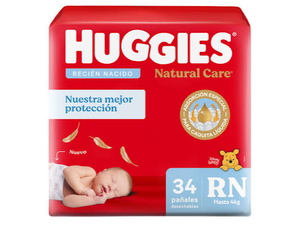 HUGGIES NATURAL CARE TALLE RN x 34 U.