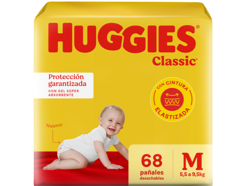 HUGGIES CLASSIC TALLE M X 68 U.