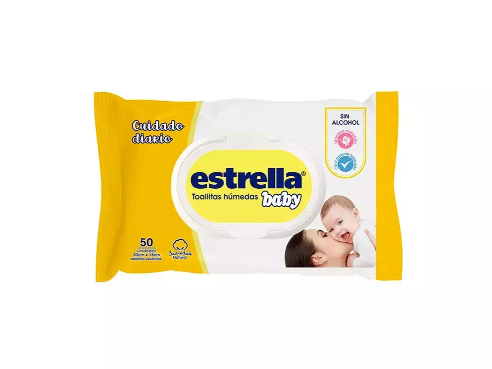 ESTRELLA CUIDADO DIARIO x 50. de PAÑALERA FELIBEL