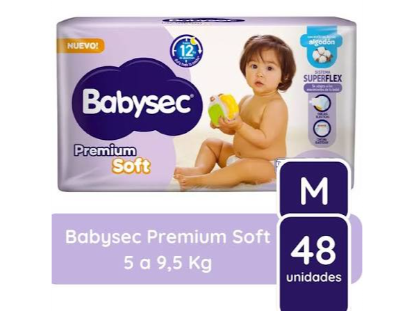 BABYSEC PREMIUM SOFT TALLE M x 48 U.
