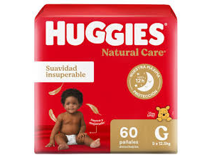 HUGGIES NATURAL CARE TALLE G X 60 U.