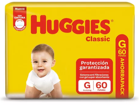 HUGGIES CLASSIC TALLE G x 60 U