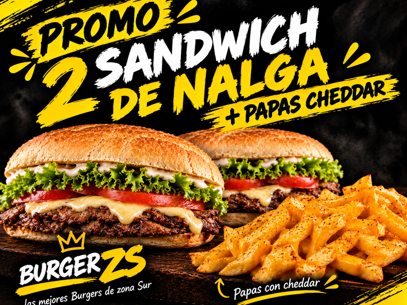 Promo 2 Nalga + Papas Cheddar