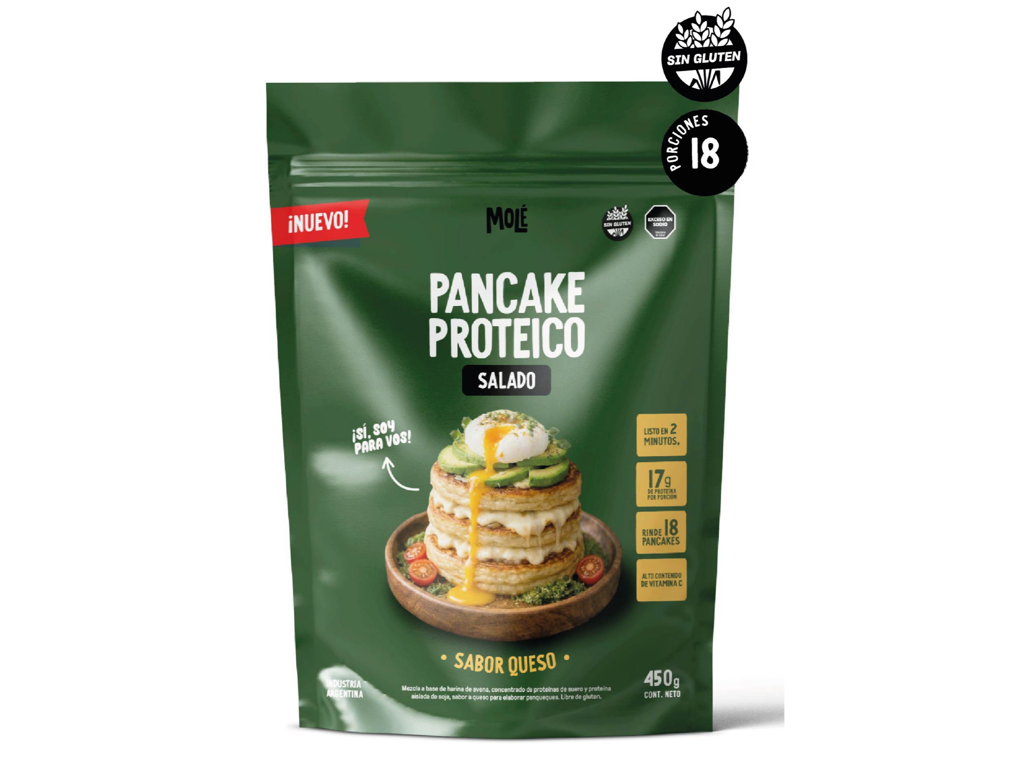 Pancake Proteico Salado Queso · 450 g