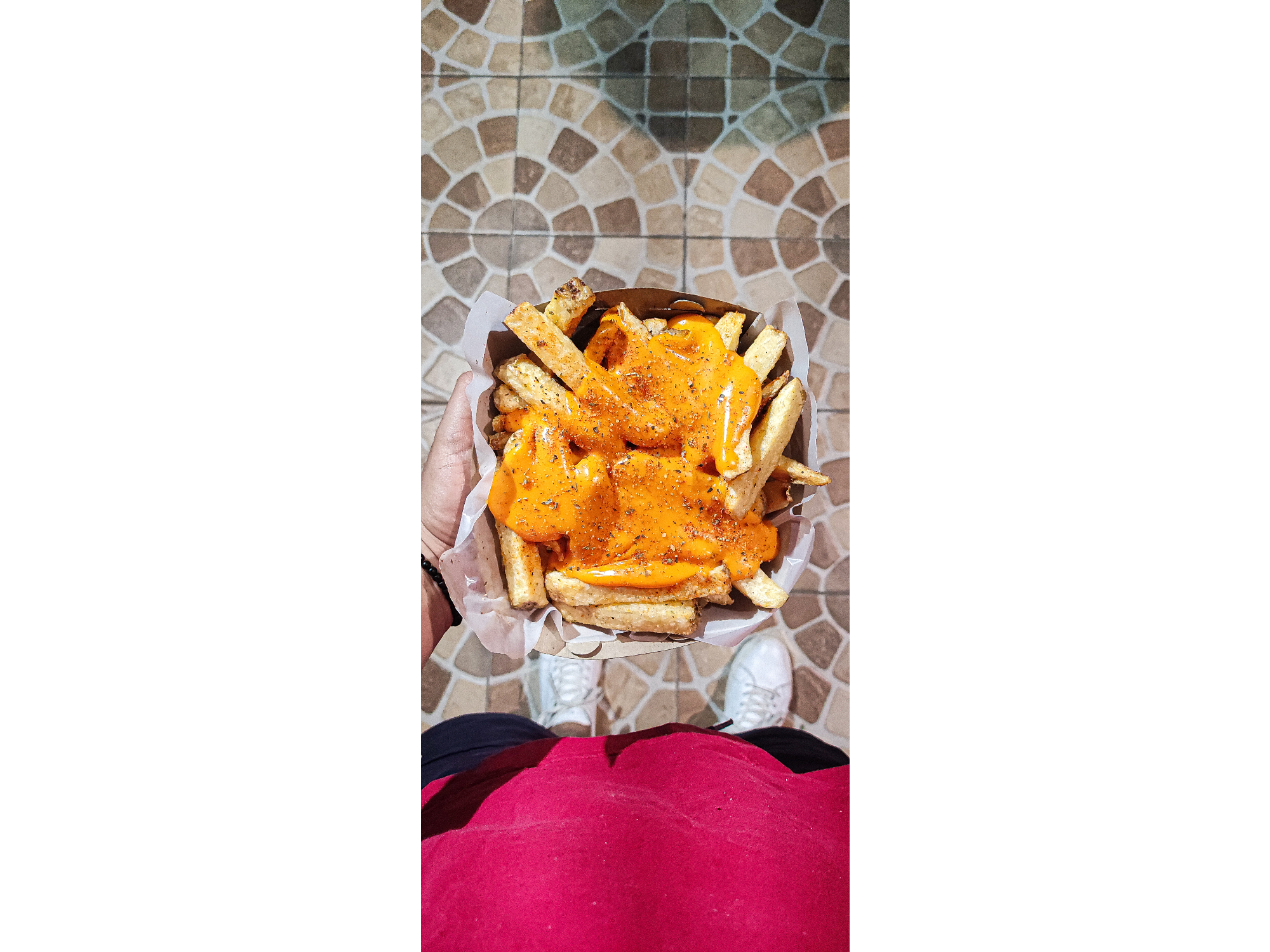 Papas con cheddar