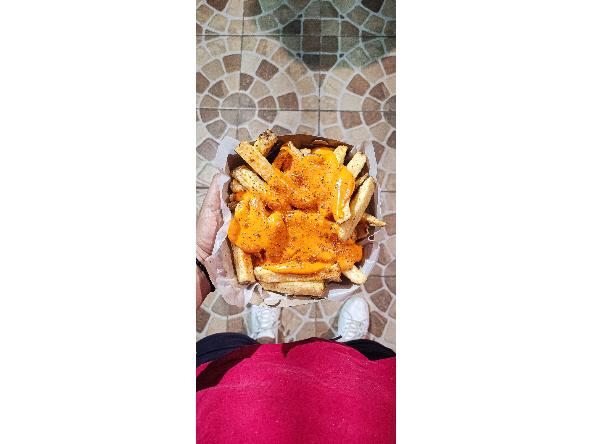 Papas con cheddar