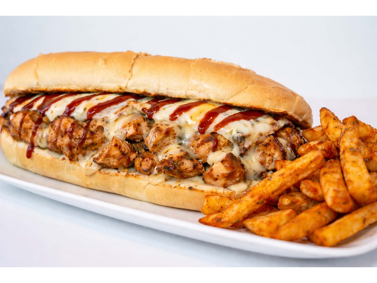 Sandwich de pollo en cubo