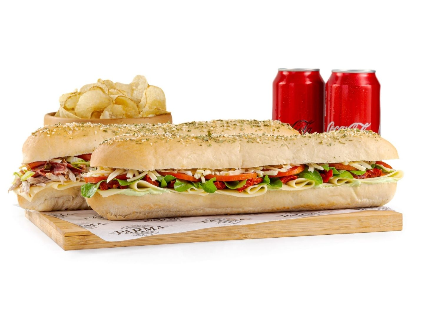 2 Baguettes + 2 Bebidas+ Papas Trym´s