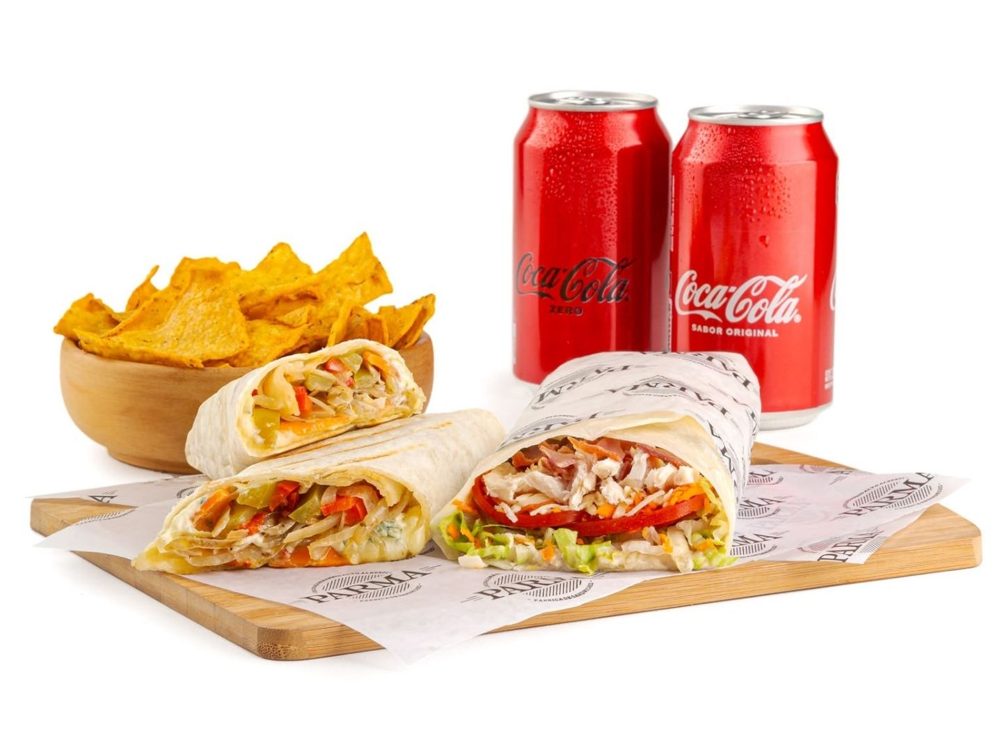 2 Wraps frios  + 2 Bebidas + Snack Trym´s