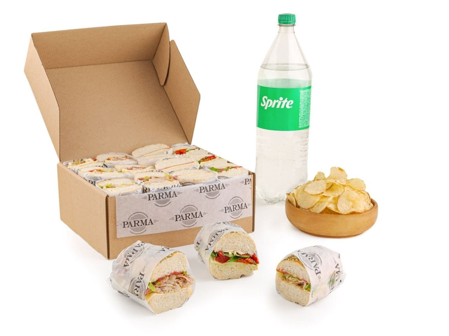 Box mediano + Coca Cola 1.5Lts + Papas