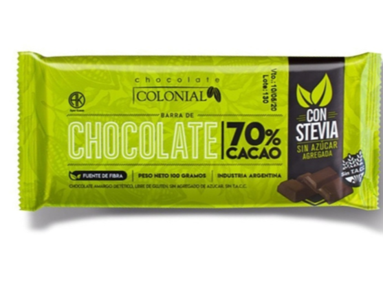 CHOCOLATE AL 70% C/STEVIA