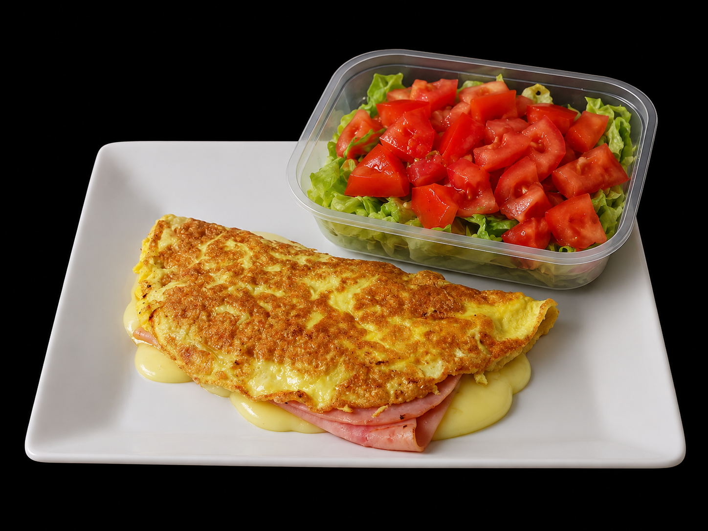 OMELETTE RELLENO CON J Y Q+GUARNICIÓN