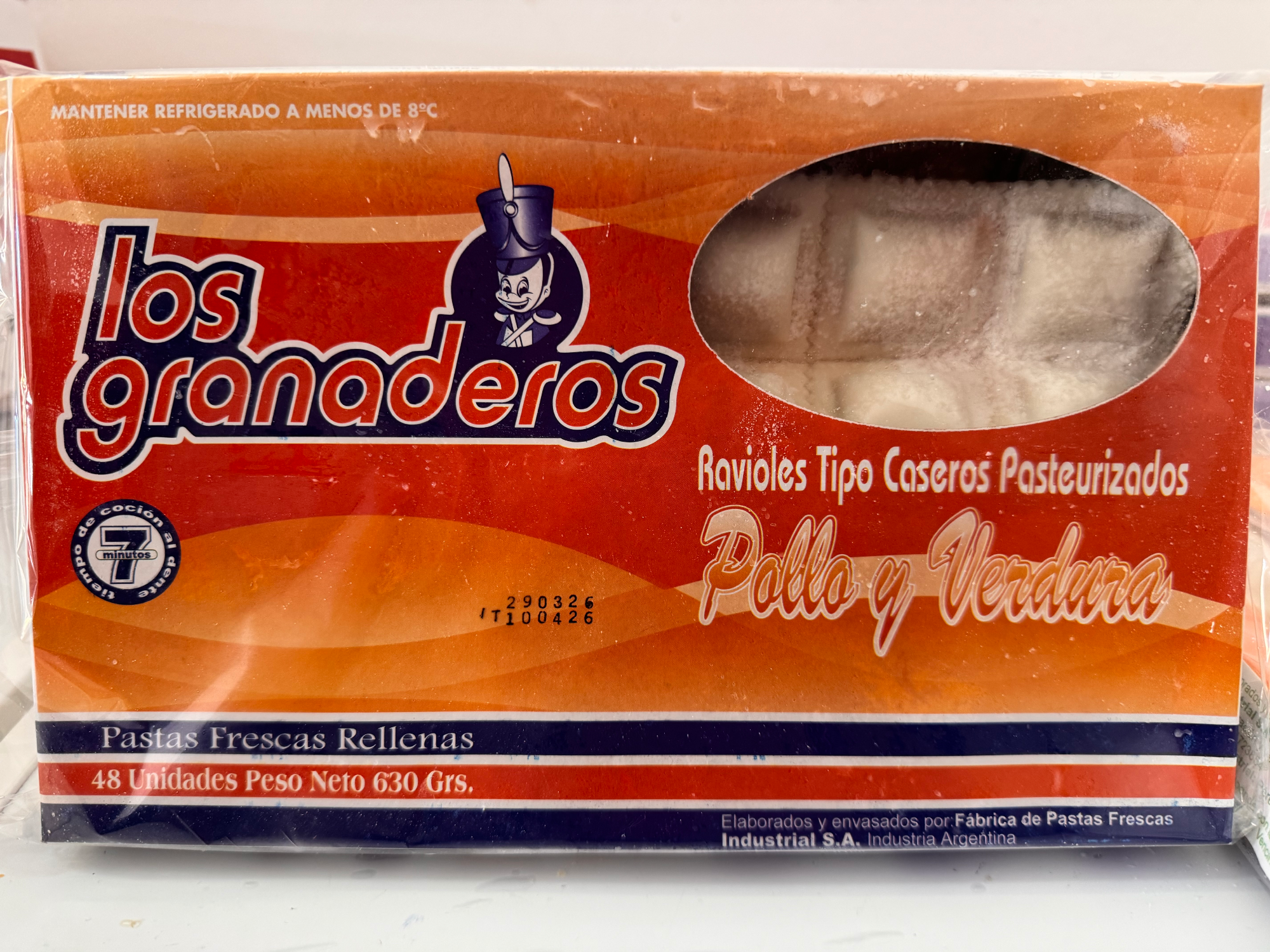 RAVIOLES  pollo y verdura 48u